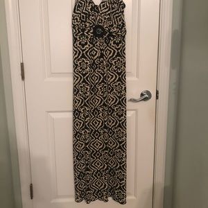 Black and Cream Maxi Dress